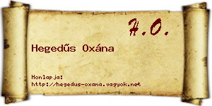 Hegedűs Oxána névjegykártya